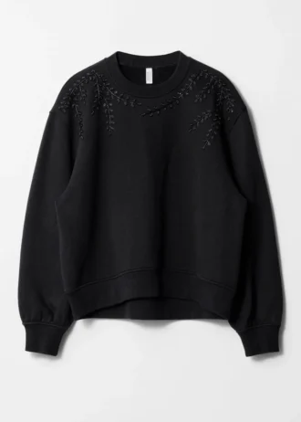 Sudadera con bordado de pedrería