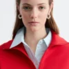 Sudadera con cuello de embudo y cremallera
