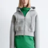 Sudadera corta con capucha y cremallera de neopreno