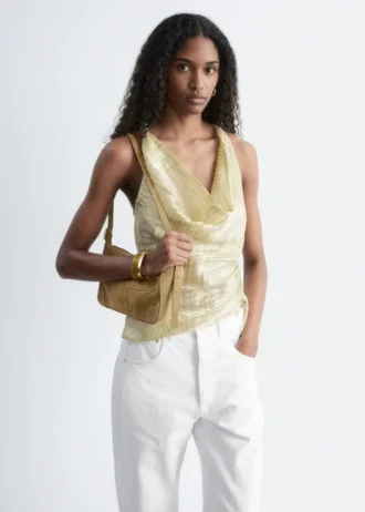 Top con cuello vuelto y cordón