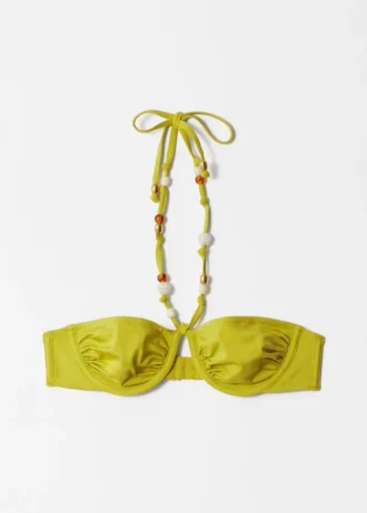 Top de bikini balconette con pedrería