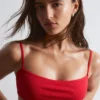 Top de bikini bandeau acanalado