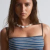 Top de bikini bandeau acanalado