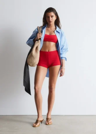 Pantalones cortos de bikini de cintura alta