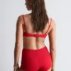Top de bikini bandeau acanalado
