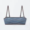 Top de bikini bandeau acanalado