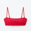Top de bikini bandeau acanalado