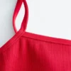 Top de bikini bandeau acanalado