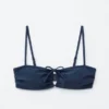 Top de bikini bandeau con lazo delantero