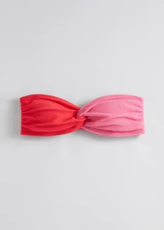 Top de bikini bandeau con textura