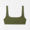 Top de bikini con cuello cuadrado y textura