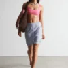 Top de bikini con cuello cuadrado y textura