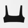 Top de bikini con cuello cuadrado y textura