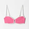 Top de bikini con ribete en contraste