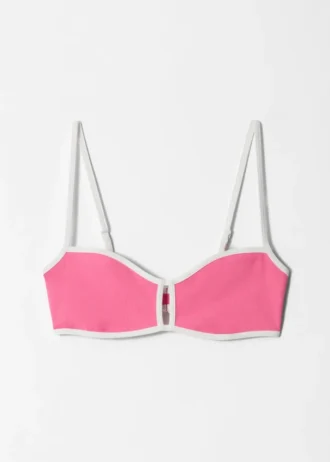 Top de bikini con ribete en contraste