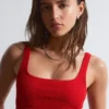 Top de bikini texturizado