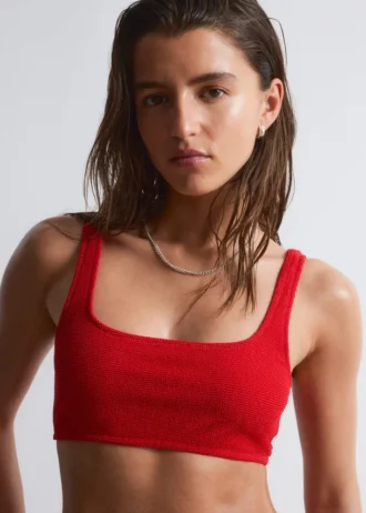 Top de bikini texturizado