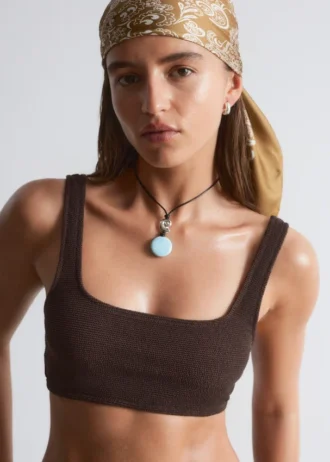 Top de bikini texturizado
