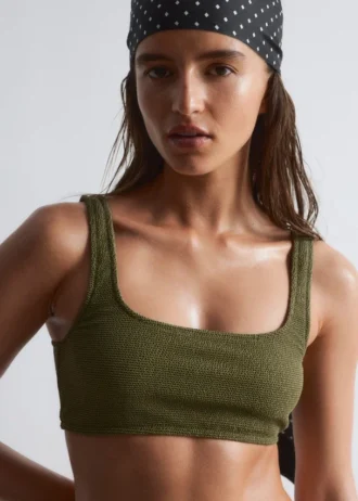 Top de bikini texturizado
