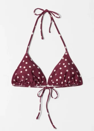 Top de bikini triangular con cuello halter