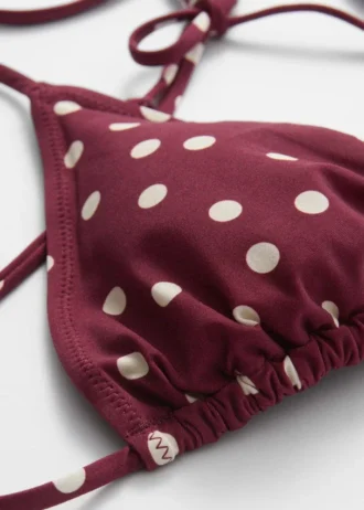 Top de bikini triangular con cuello halter