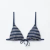 Top de bikini triangular fruncido