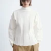 Top de cuello alto acanalado