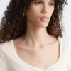 Top de jersey con fruncido en el pecho