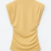 Top de jersey drapeado