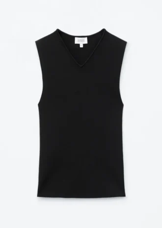 Top de punto sin mangas con cuello en V