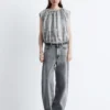 Top de seda con cordones