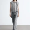 Top de seda con cordones