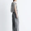 Top de seda con cordones