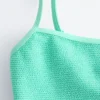 Top de tankini con cuello cuadrado