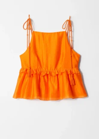 Top de tirantes con volantes y peplum