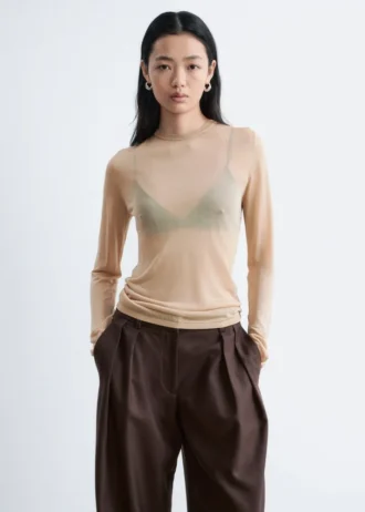 Top transparente de punto fino