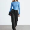 Top transparente de punto fino