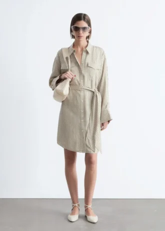 Vestido camisero mini con cinturón