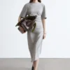 Vestido camiseta midi asimétrico