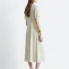 Vestido de camisa con pliegues en la cintura
