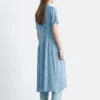 Vestido de camisa con pliegues en la cintura
