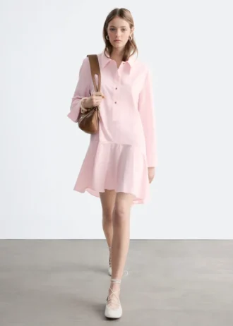 Vestido de camisa de cintura baja
