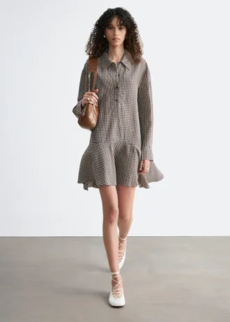 Vestido de camisa de cintura baja