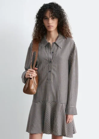 Vestido de camisa de cintura baja