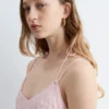 Vestido largo con tirantes bordados