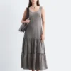 Vestido largo con volantes