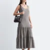 Vestido largo con volantes