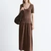 Vestido largo de jersey