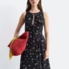 Vestido largo de seda con estampado floral