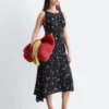 Vestido largo de seda con estampado floral